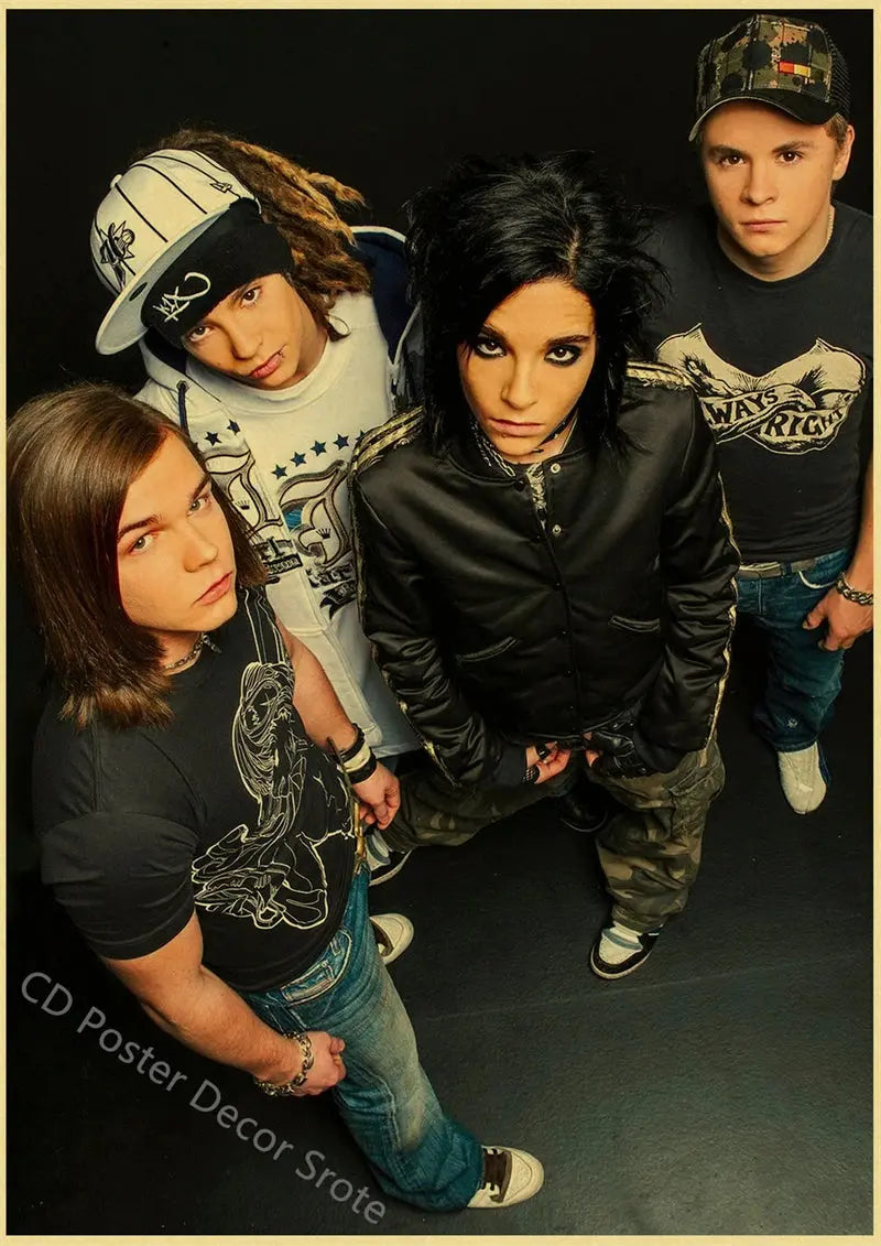 Tokio Hotel Poster German Rock Band Posters Retro Prints Nostalgic Art Wall Painting Vintage Room Home Decor Aesthetic Picture June Wall Art