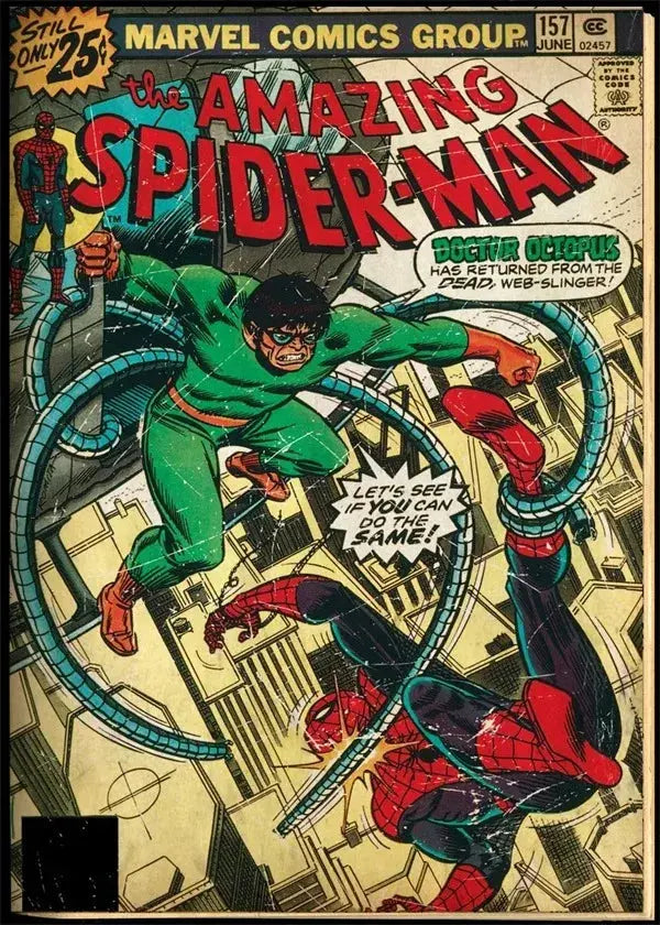Vintage Comics Superhero Marvel Spiderman Posters and Prints Canvas Painting Wall Art Decoration Pictures for Boy Bedroom Decor June Wall Art