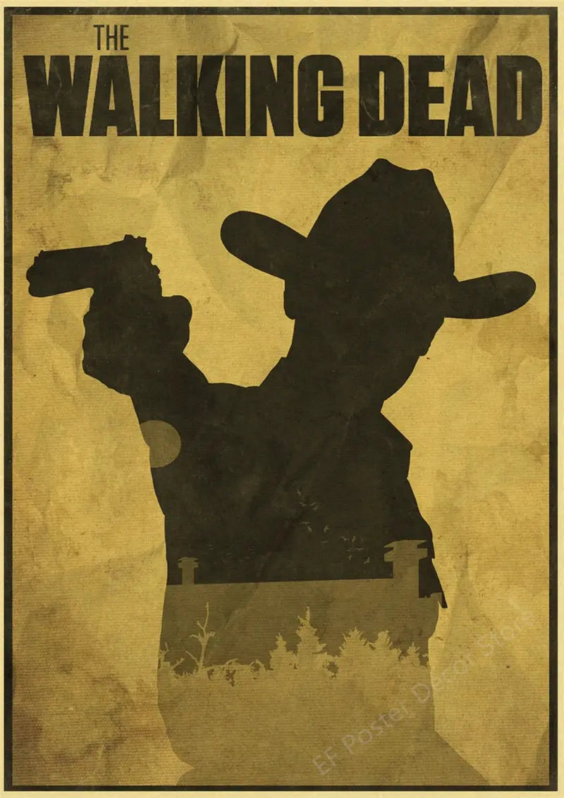 The Walking Dead Poster Rick Grimes/Daryl Dixon Prints Posters Horror TV Show Vintage Home Room Art Wall Decor Retro Painting June Wall Art
