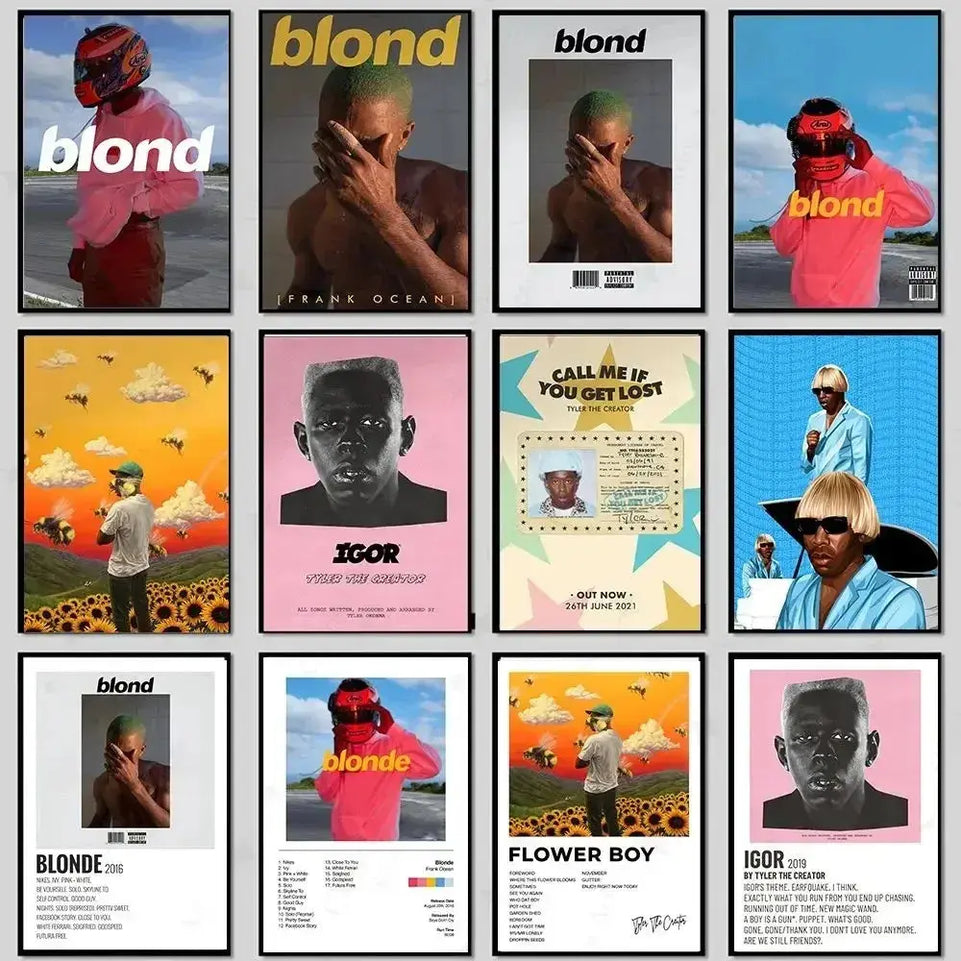 Tyler The Creator Frank Blonde Poster Hip Hop Rapper Singer Star Band Music Cover Wall Art Canvas Painting Cafe Home Room Decor June Wall Art