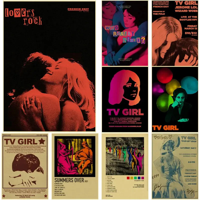 TV Girl Posters Retro Kraft Paper Prints Lovers Rock Vintage Poster Wall Art Painting Study Home Living Room Decoration Picture June Wall Art