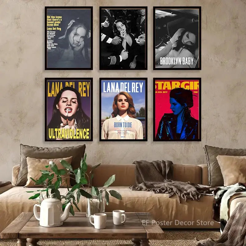 Lizzy Grant Lana Del Rey Poster Aesthetic Prints Picture Gift Kitchen Room Home Decor Club Bar Cafe Decoration Art Wall Painting June Wall Art