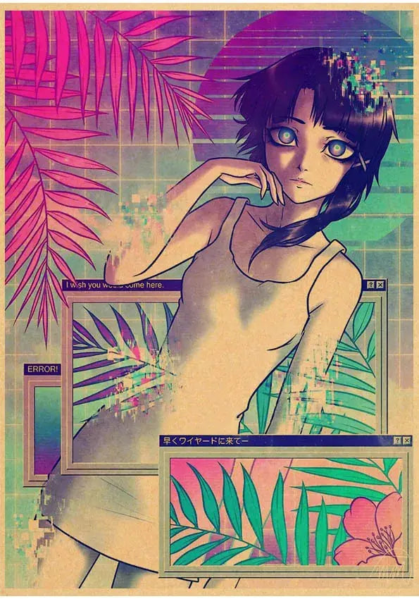 serial experiments lain Poster Anime Wall Art Home Decorative Painting Children's Room Decor Wall Sticker June Wall Art