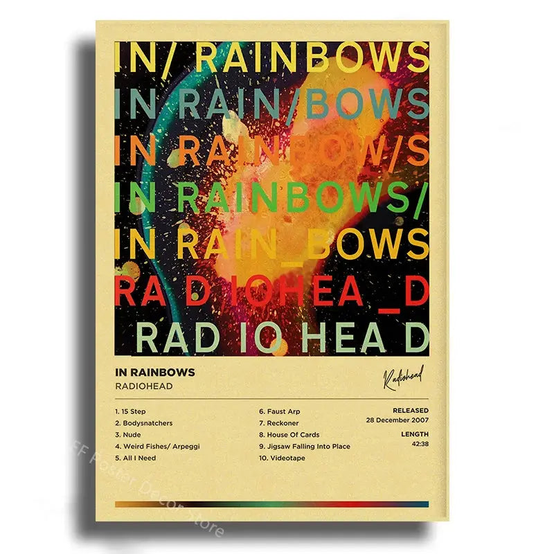 Rock Band Radiohead Music Art Poster Retro Prints Album Posters Vintage Home Room Bar Cafe Decor Aesthetic Picture Wall Painting June Wall Art
