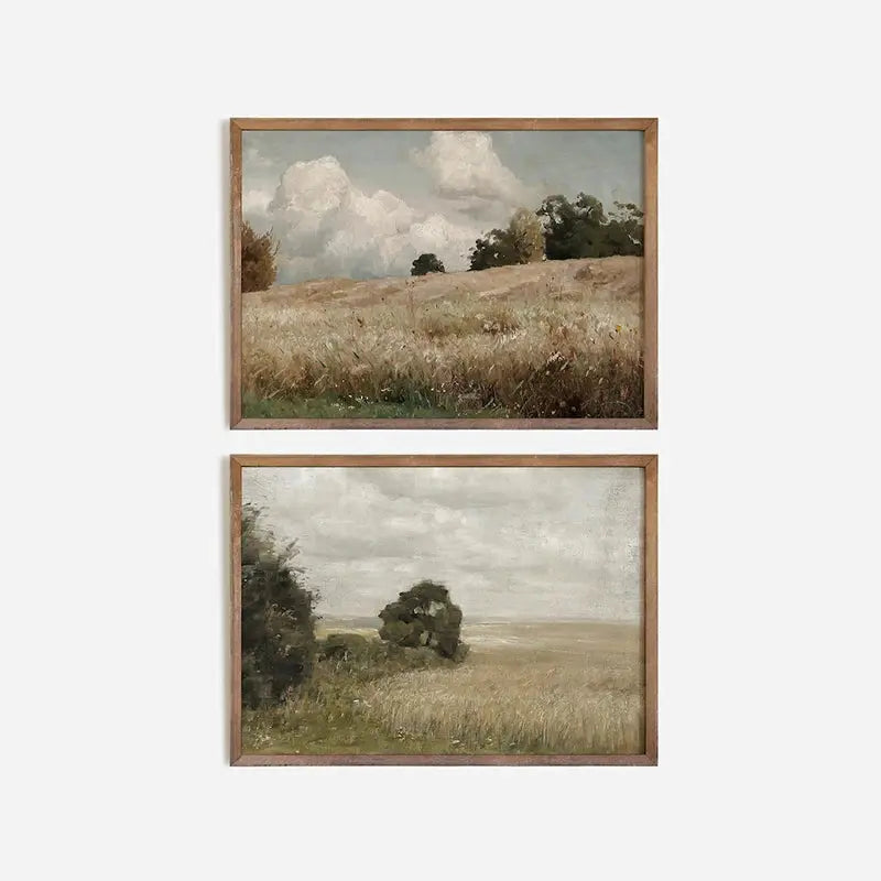 American Style Calm Country Field Sky Vase Canvas Painting Wall Art Pictures Vintage Posters and Prints for Living Room Decor June Wall Art