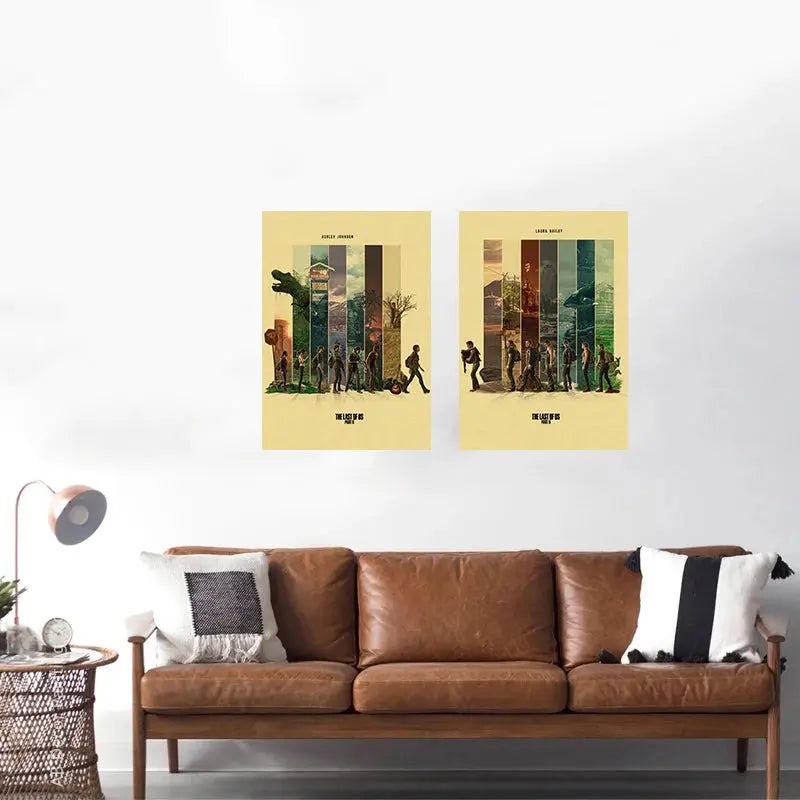 Hot The Last of Us Part 1 2 Poster Abby Ellie Retro Kraft Paper Prints Vintage Home Room Bar Cafe Club Decor Art Wall Painting June Wall Art