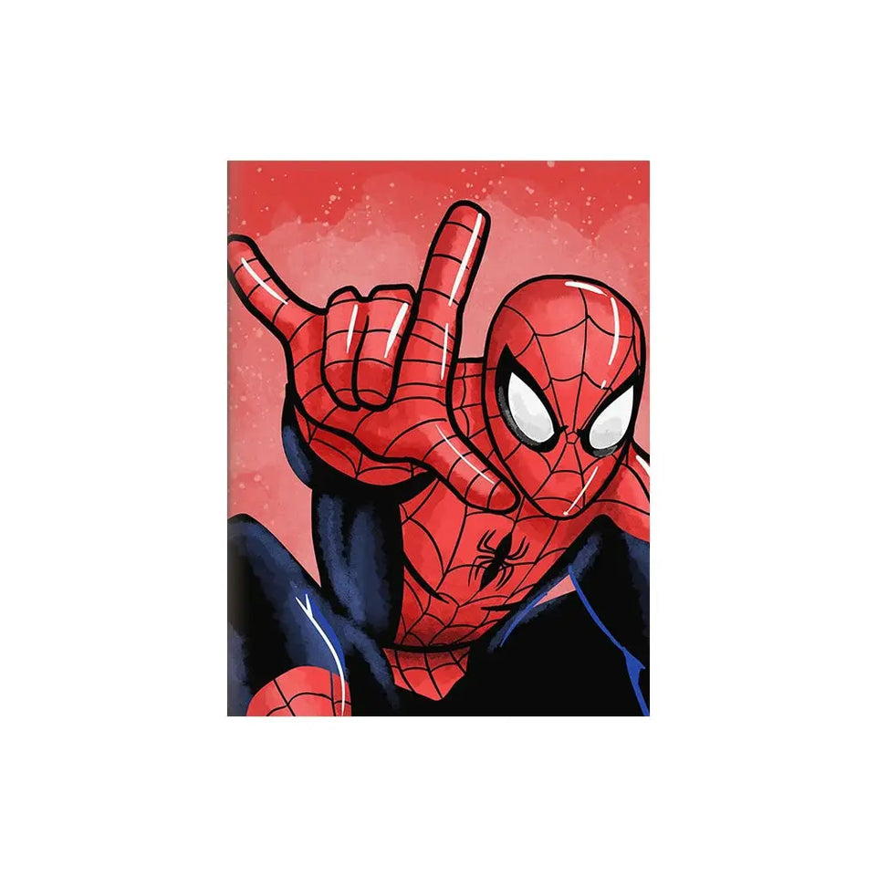MINISO Poster Marvel Canvas Wall Art Print Mural Spider-Man Iron Man Captain America Cartoon Poster Home Decor Gift for Friends June Wall Art