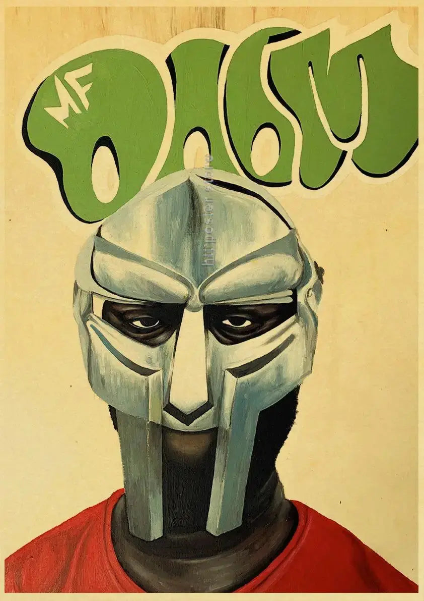 MF Doom Madlib Poster Retro Poster Painting Hip Hop Rap Music Album Star Picture Wall Art For Living Room Home Decor June Wall Art