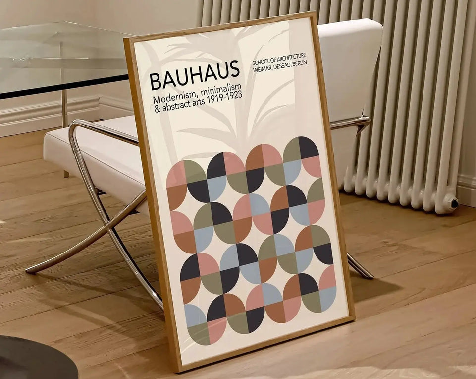 Modernist Bauhaus Geometric Canvas Poster Living Room Wall Art Retro Prints Mid Century Home Decorative Wall Art Painting June Wall Art