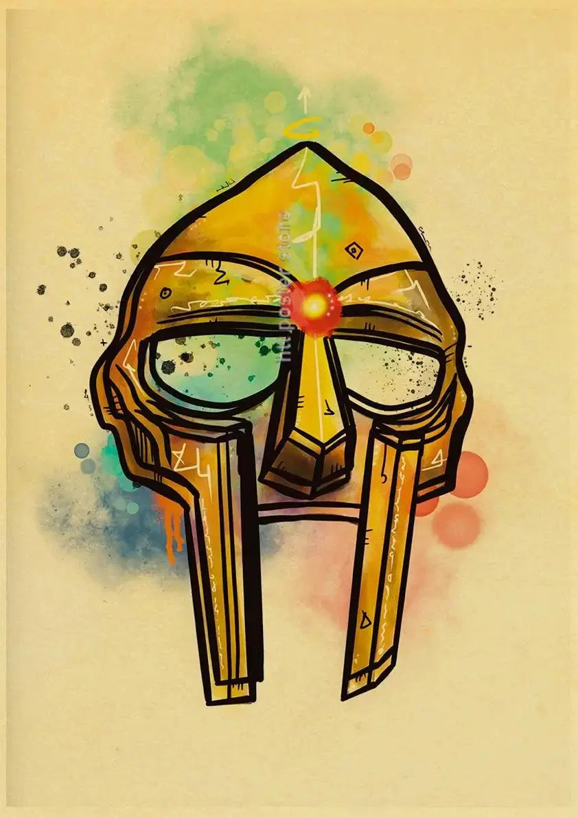 MF Doom Madlib Poster Retro Poster Painting Hip Hop Rap Music Album Star Picture Wall Art For Living Room Home Decor June Wall Art