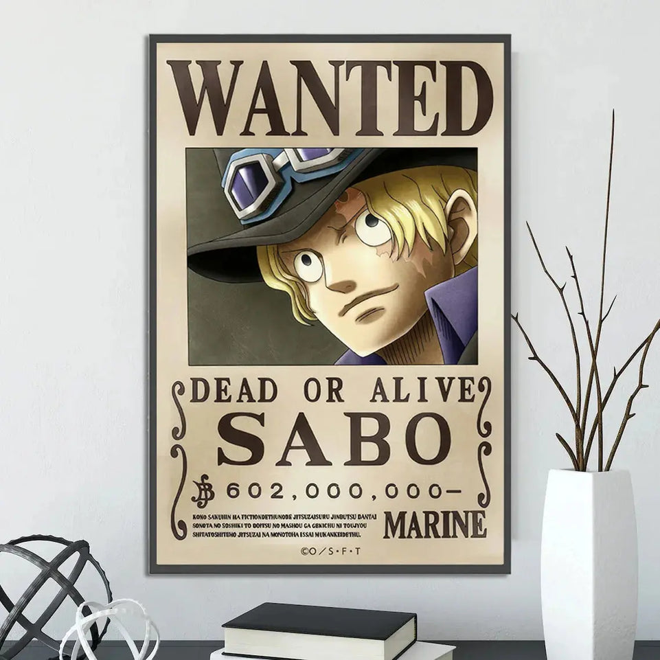 One Piece Self-adhesive Poster Bounty Order Luffy Wallpapr Ace Figures Nami Home Decoration Painting Anime Zoro Wall Art Sanji June Wall Art