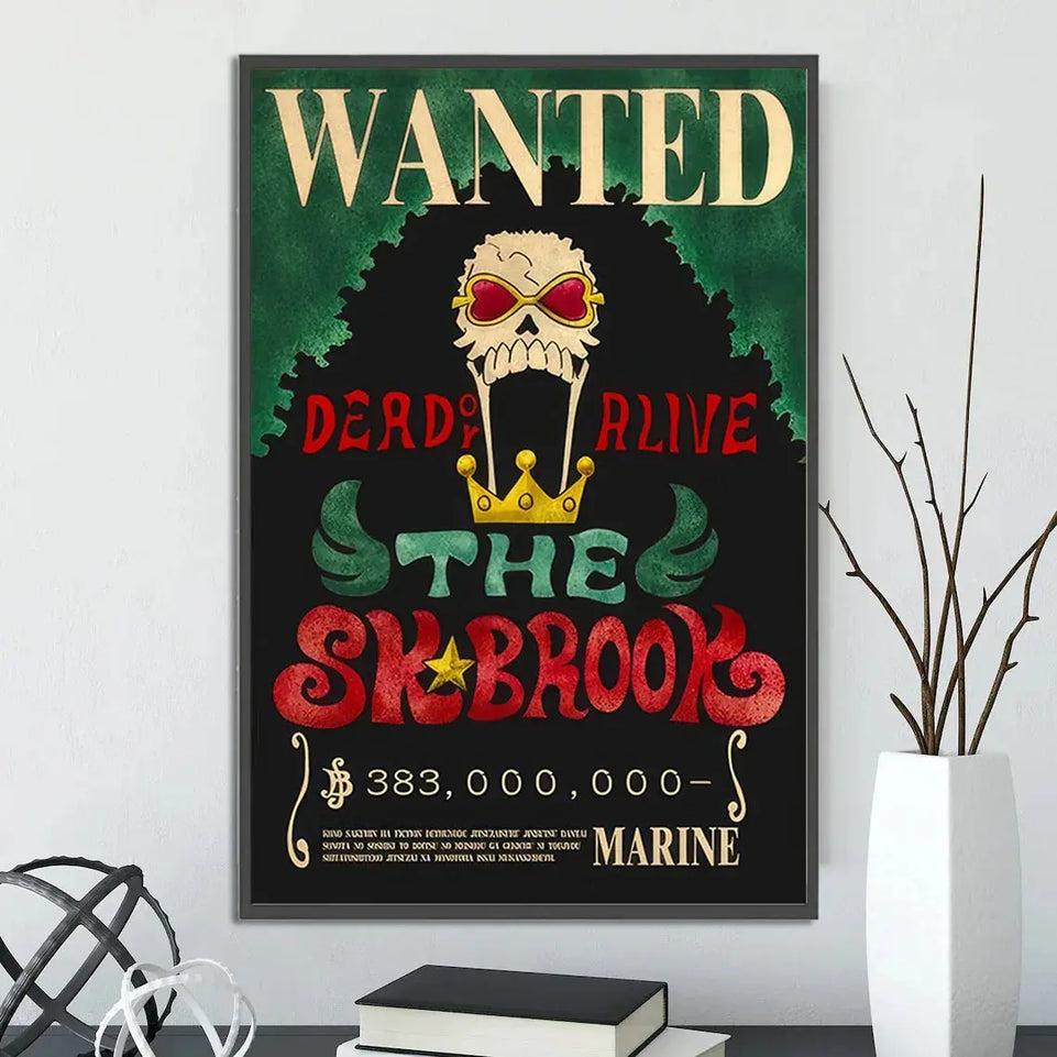 One Piece Self-adhesive Poster Bounty Order Luffy Wallpapr Ace Figures Nami Home Decoration Painting Anime Zoro Wall Art Sanji June Wall Art