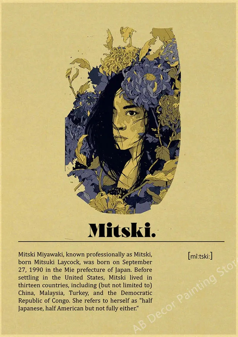 Mitski Retro Poster Be The Cowboy/Nobody/Lush Kraft Paper Prints Vintage Aesthetic Home Room Cafe Bar Art Wall Decor Painting June Wall Art