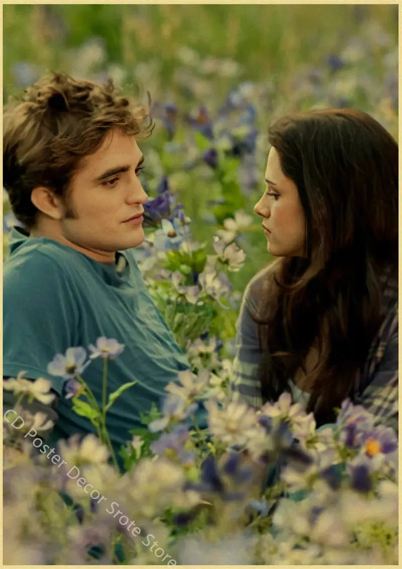 Movie Twilight Poster Edward Bella Retro Kraft Paper Prints Picture DIY Film Vintage Room Home Bar Cafe Art Wall Decor Painting June Wall Art