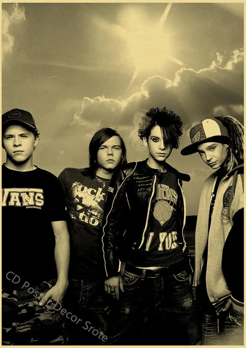Tokio Hotel Poster German Rock Band Posters Retro Prints Nostalgic Art Wall Painting Vintage Room Home Decor Aesthetic Picture June Wall Art