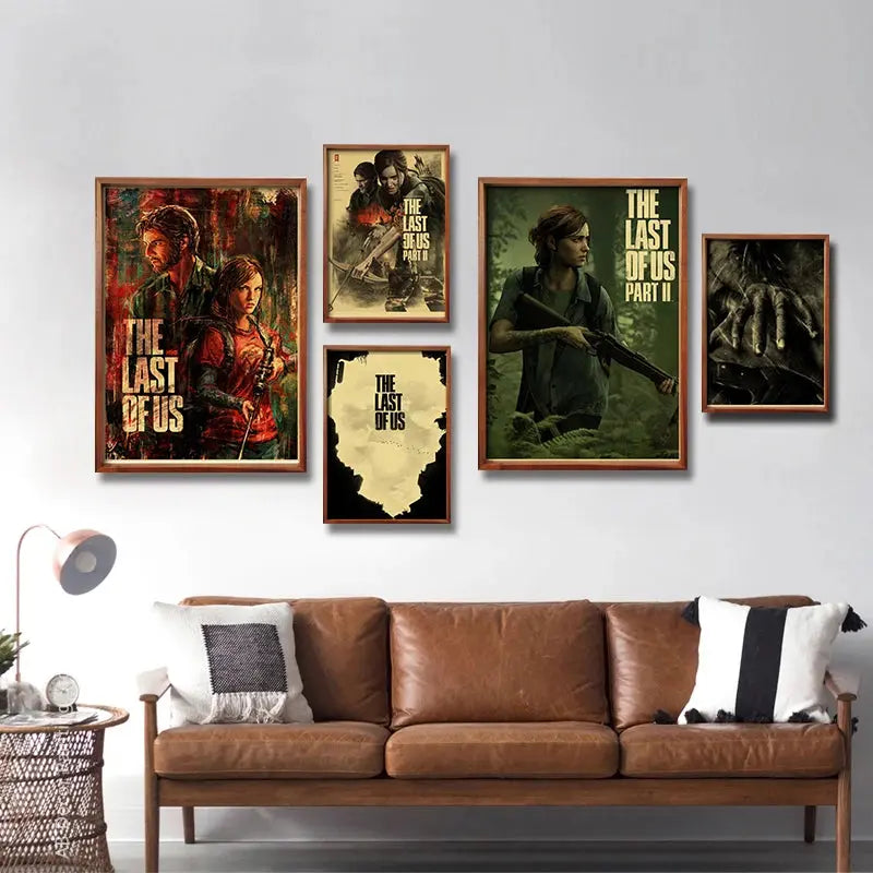Hot The Last of Us Part 1 2 Poster Abby Ellie Retro Kraft Paper Prints Vintage Home Room Bar Cafe Club Decor Art Wall Painting June Wall Art