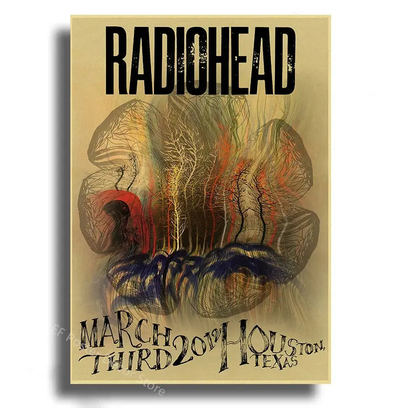 Rock Band Radiohead Music Art Poster Retro Prints Album Posters Vintage Home Room Bar Cafe Decor Aesthetic Picture Wall Painting June Wall Art