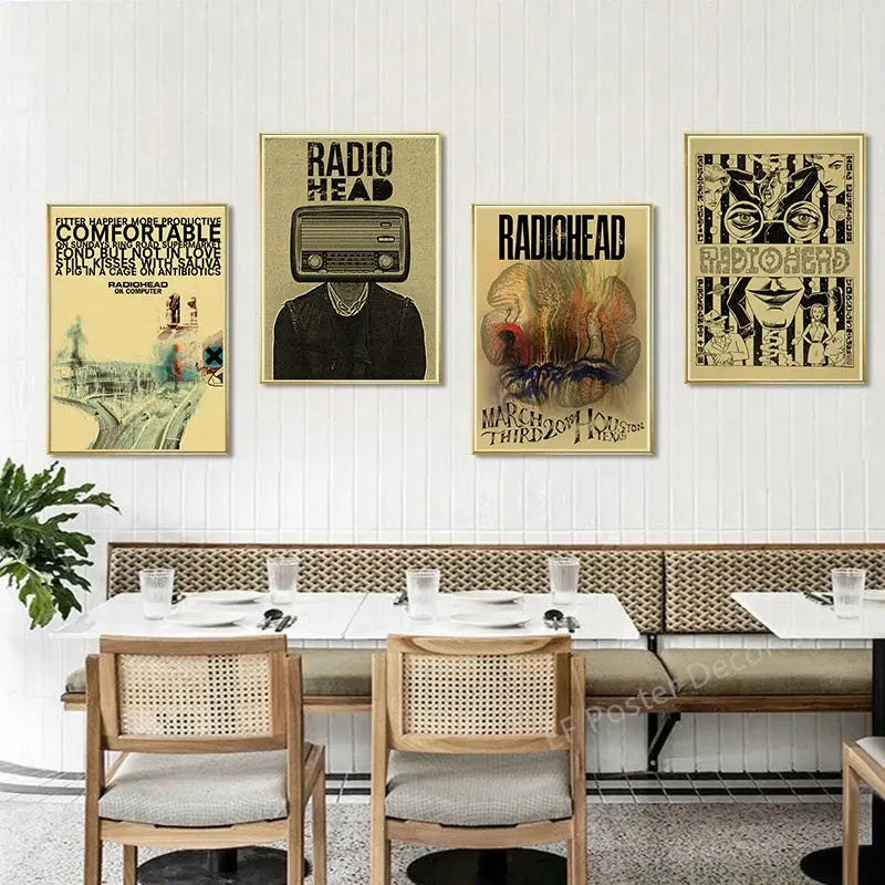 Rock Band Radiohead Music Art Poster Retro Prints Album Posters Vintage Home Room Bar Cafe Decor Aesthetic Picture Wall Painting June Wall Art