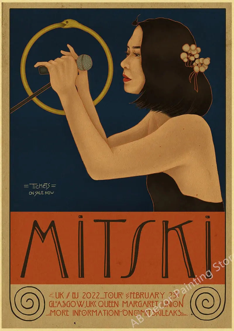 Mitski Retro Poster Be The Cowboy/Nobody/Lush Kraft Paper Prints Vintage Aesthetic Home Room Cafe Bar Art Wall Decor Painting June Wall Art