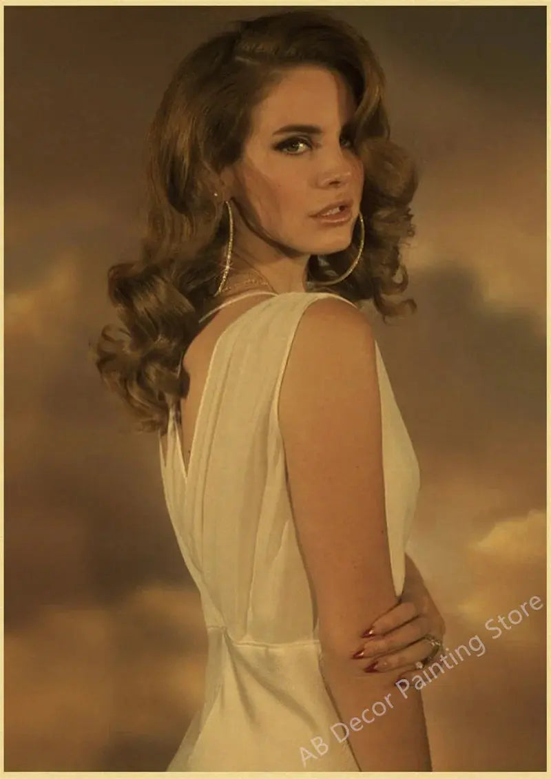 Lizzy Grant Lana Del Rey Posters Retro Kraft Paper Prints Music Album Poster Vintage Home Room Decor Aesthetic Art Wall Painting June Wall Art