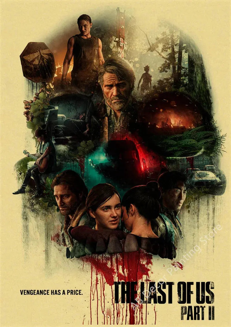 Retro The Last of Us Part 1 2 Poster Kraft Paper Prints Picture DIY Vintage Home Room Bar Cafe Art Wall Decor Aesthetic Painting June Wall Art