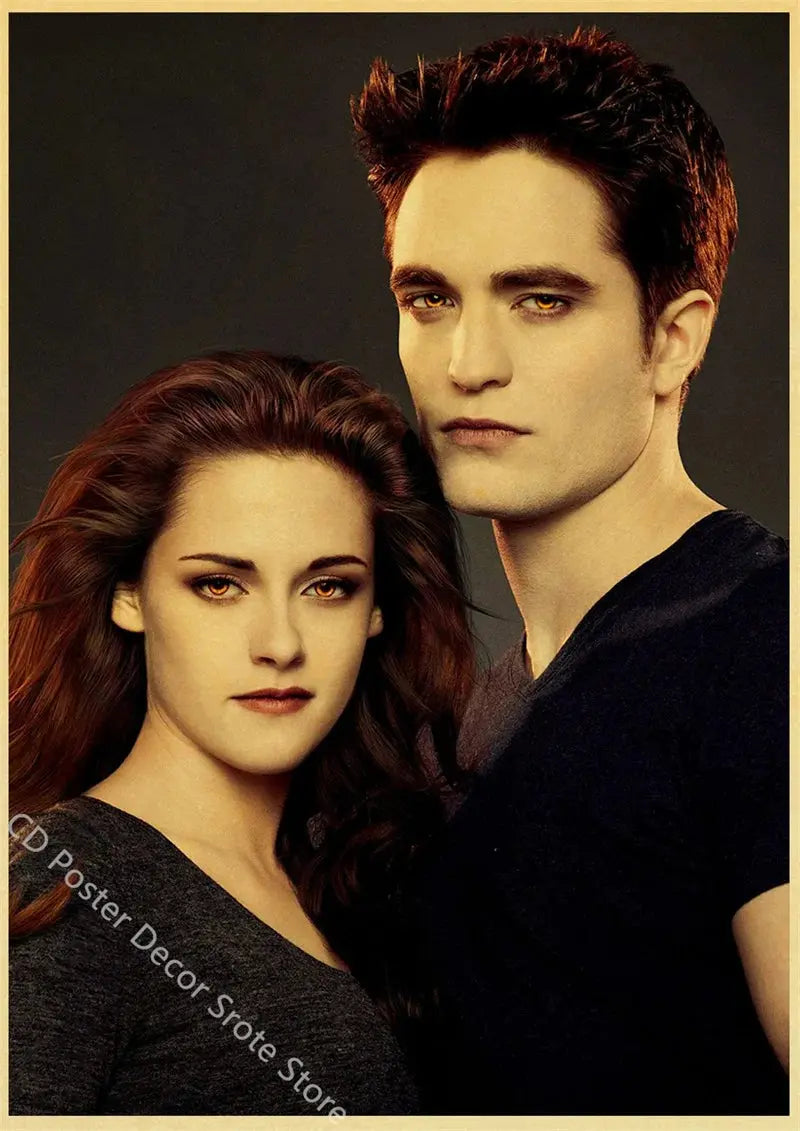 Movie Twilight Poster Edward Bella Retro Kraft Paper Prints Picture DIY Film Vintage Room Home Bar Cafe Art Wall Decor Painting June Wall Art