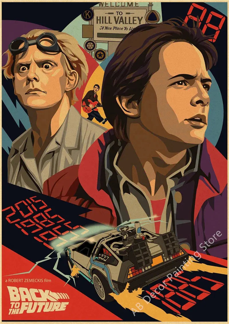 Back To The Future 1 2 3 Movie Posters Kraft Paper Prints Vintage Home Room Cafe Bar Art Wall Decor Aesthetic Painting Picture June Wall Art