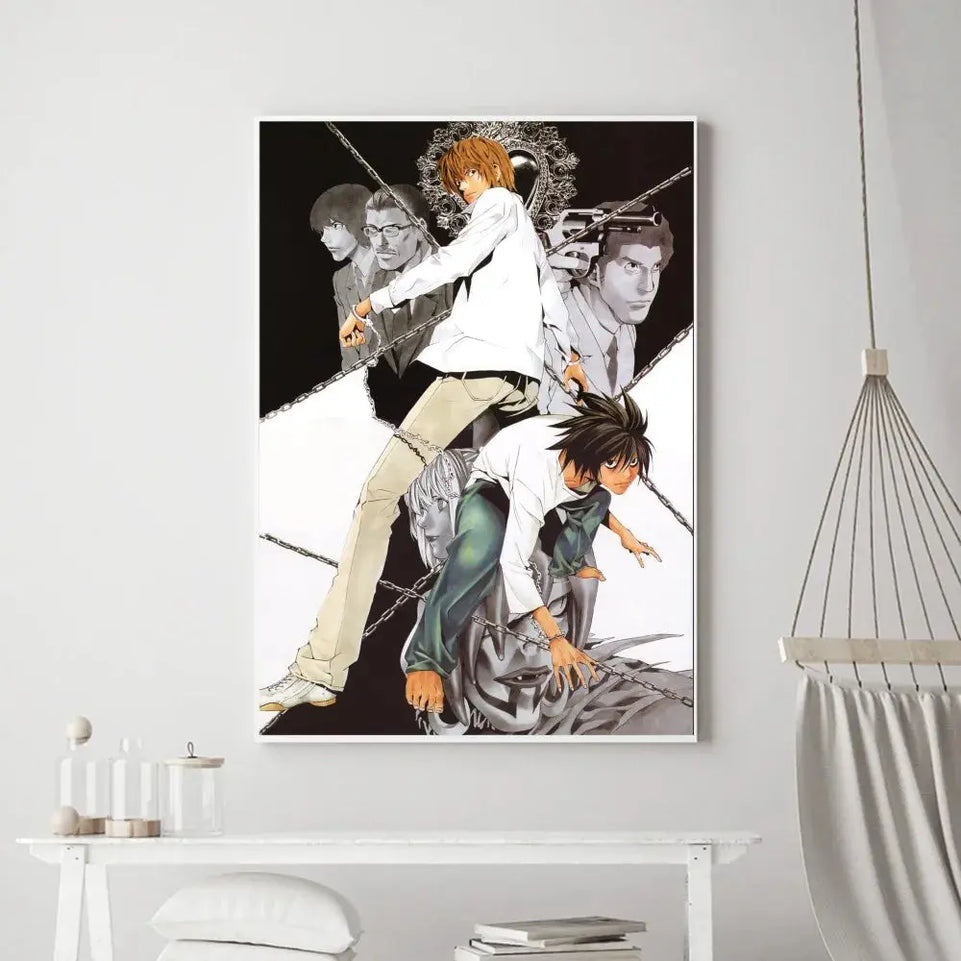 Hot Anime Death Note Poster Prints Poster Wall Painting Bedroom Living Room Wall Bar Restaurant Sticker Small June Wall Art