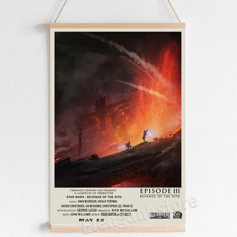 Star Wars Revenge of the Sith Poster Vintage Movie Art Prints Retro Star Wars Canvas Painting Living Room Wall Pictures Decor June Wall Art