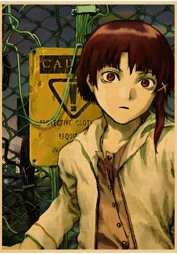 serial experiments lain Poster Anime Wall Art Home Decorative Painting Children's Room Decor Wall Sticker June Wall Art