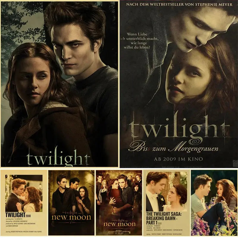 Movie Twilight Poster Edward Bella Retro Kraft Paper Prints Picture DIY Film Vintage Room Home Bar Cafe Art Wall Decor Painting June Wall Art