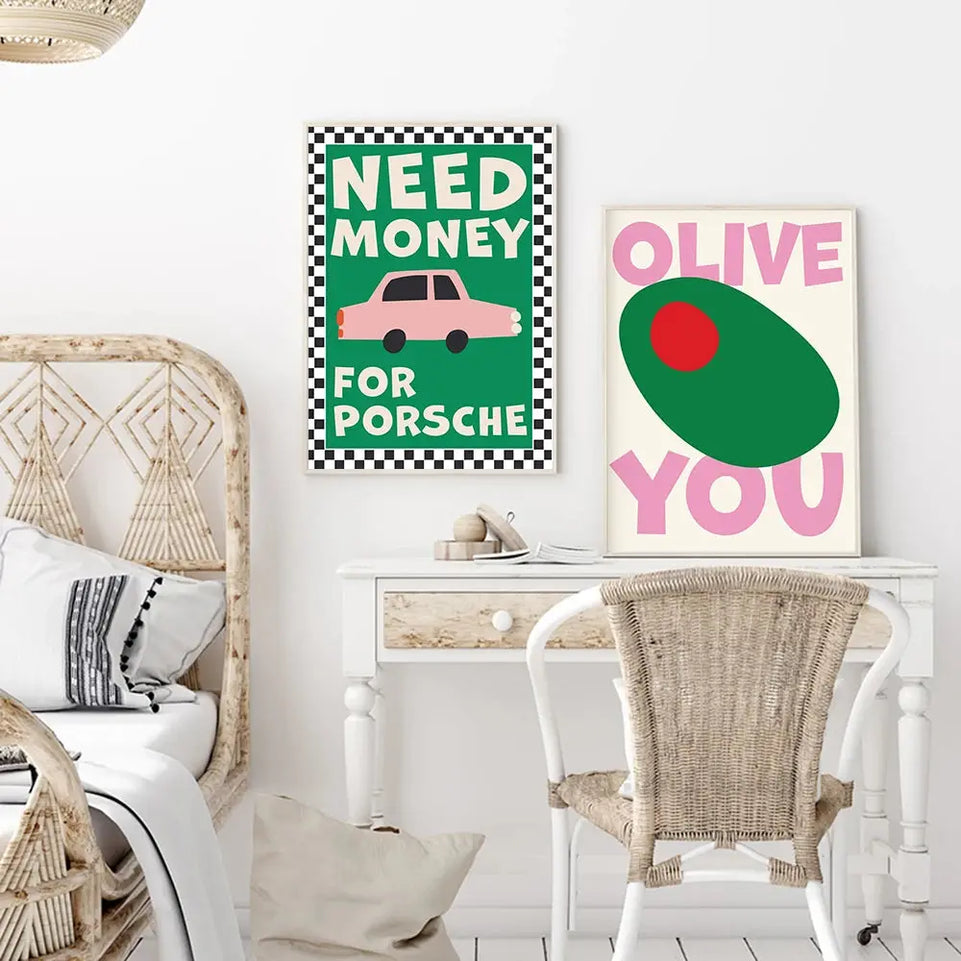 Color Food Art Quote Poster Pasta Club Canvas Painting Wall Prints French Fries Kitchen Pictures for Living Cafe Home Decoration June Wall Art