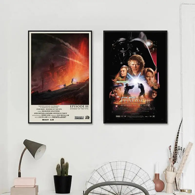 Star Wars Revenge of the Sith Poster Vintage Movie Art Prints Retro Star Wars Canvas Painting Living Room Wall Pictures Decor June Wall Art