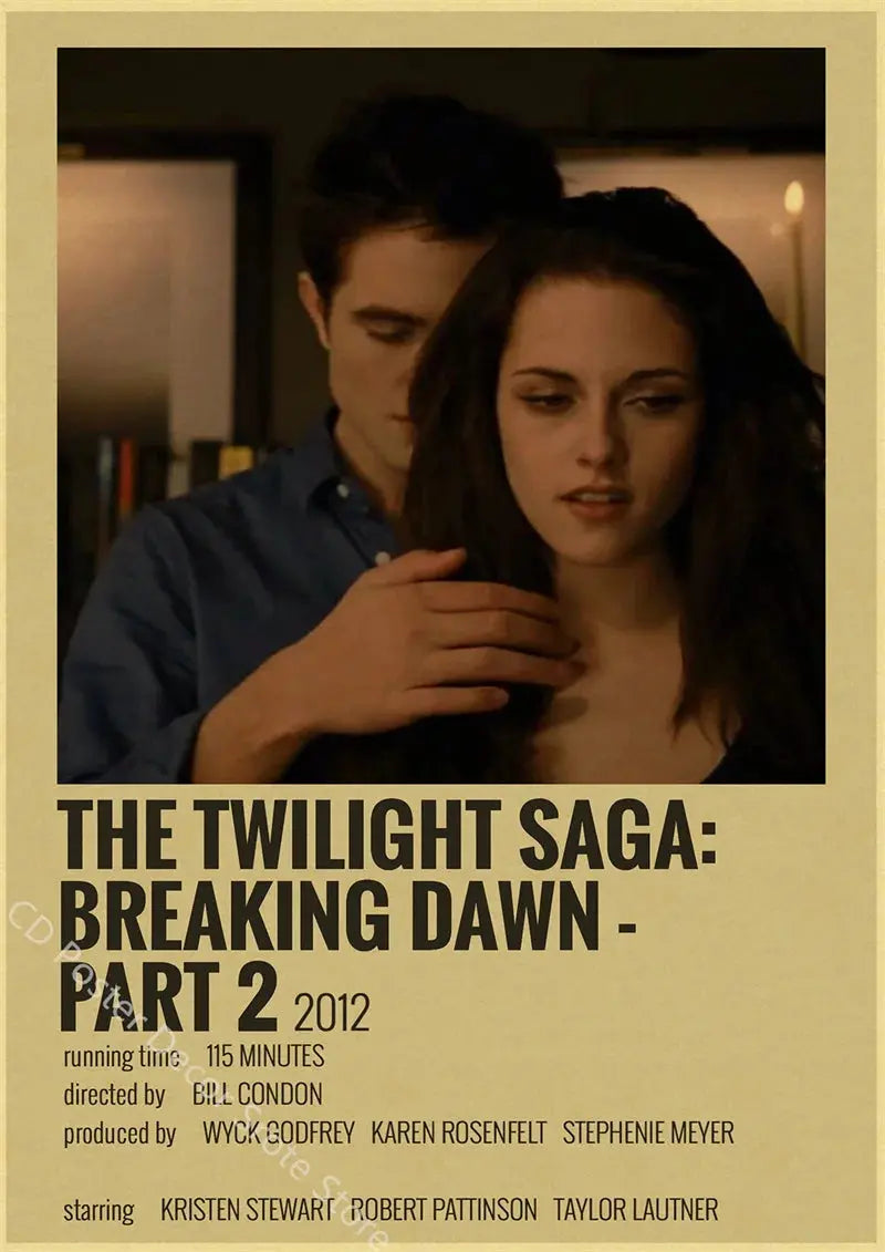 Movie Twilight Poster Edward Bella Retro Kraft Paper Prints Picture DIY Film Vintage Room Home Bar Cafe Art Wall Decor Painting June Wall Art