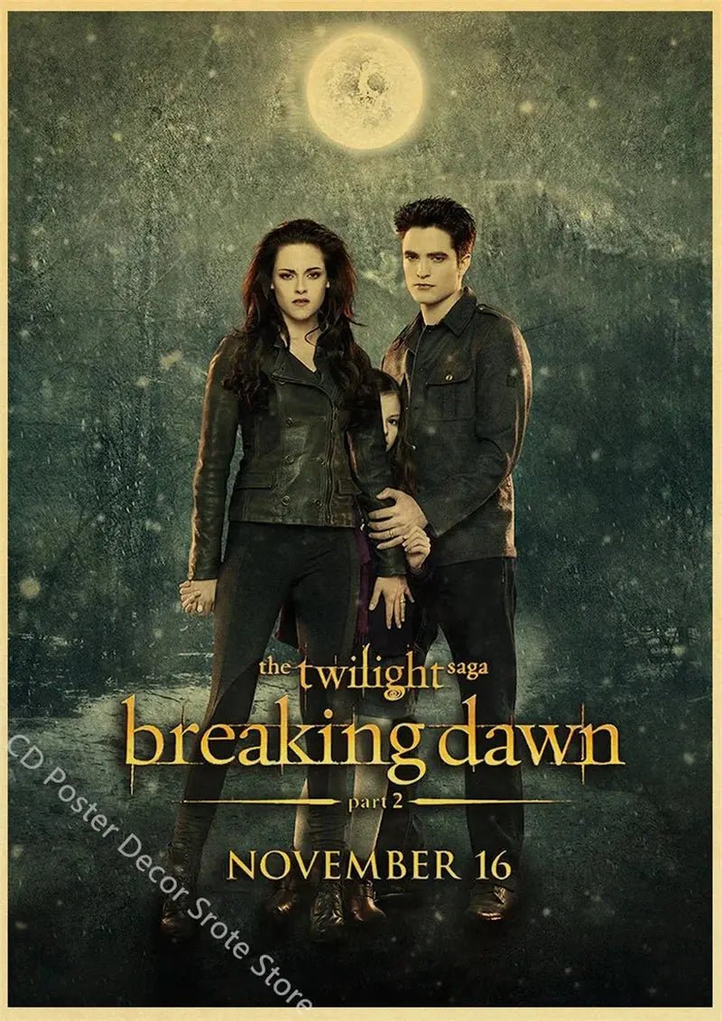 Movie Twilight Poster Edward Bella Retro Kraft Paper Prints Picture DIY Film Vintage Room Home Bar Cafe Art Wall Decor Painting June Wall Art