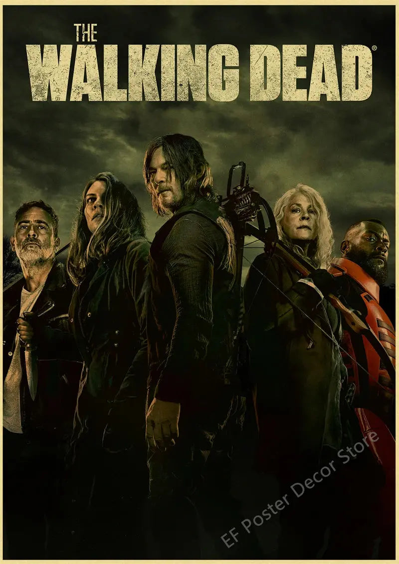 The Walking Dead Poster Rick Grimes/Daryl Dixon Prints Posters Horror TV Show Vintage Home Room Art Wall Decor Retro Painting June Wall Art