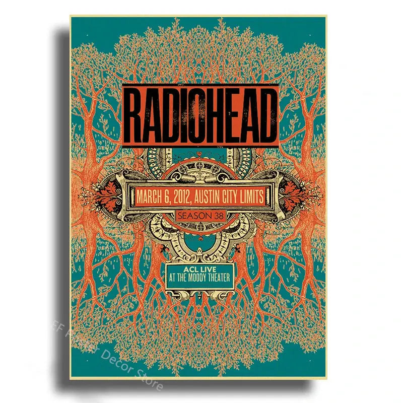Rock Band Radiohead Music Art Poster Retro Prints Album Posters Vintage Home Room Bar Cafe Decor Aesthetic Picture Wall Painting June Wall Art