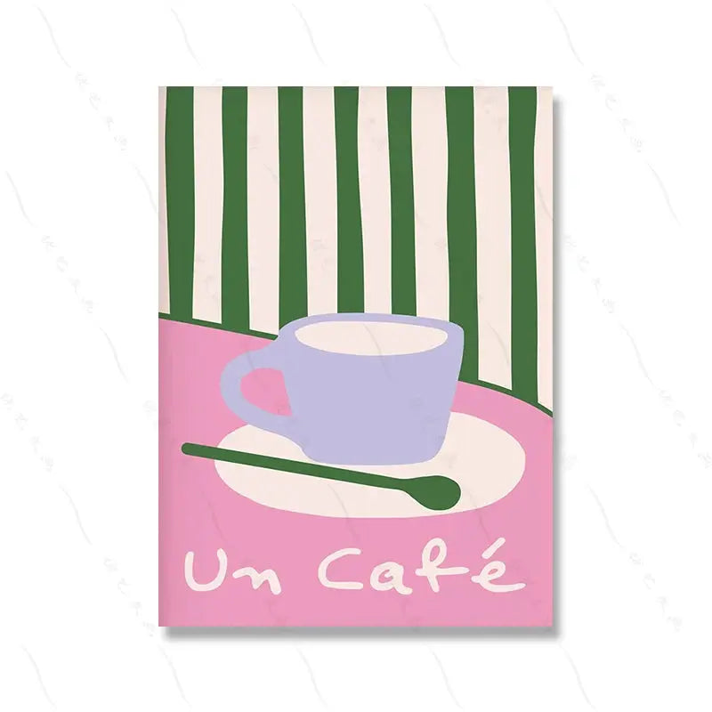 Color Food Art Quote Poster Pasta Club Canvas Painting Wall Prints French Fries Kitchen Pictures for Living Cafe Home Decoration June Wall Art