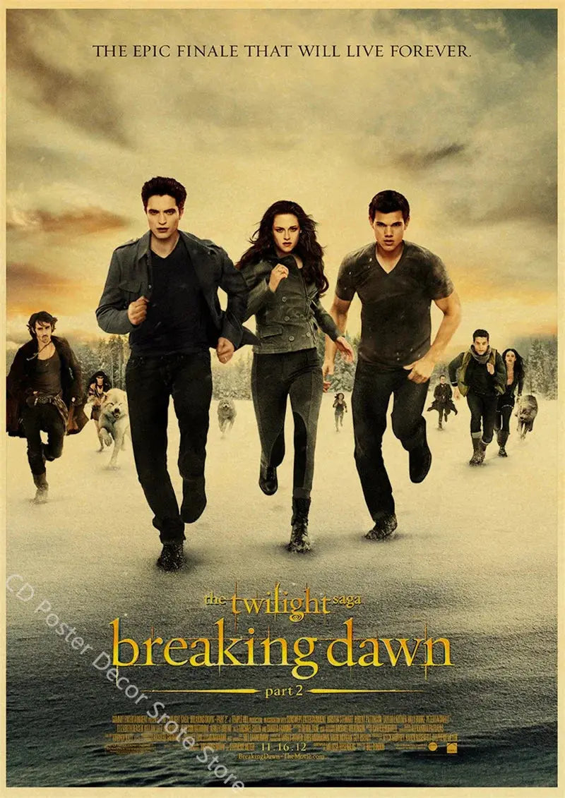 Movie Twilight Poster Edward Bella Retro Kraft Paper Prints Picture DIY Film Vintage Room Home Bar Cafe Art Wall Decor Painting June Wall Art