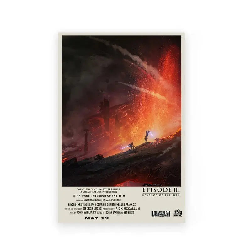 Star Wars Revenge of the Sith Poster Vintage Movie Art Prints Retro Star Wars Canvas Painting Living Room Wall Pictures Decor June Wall Art