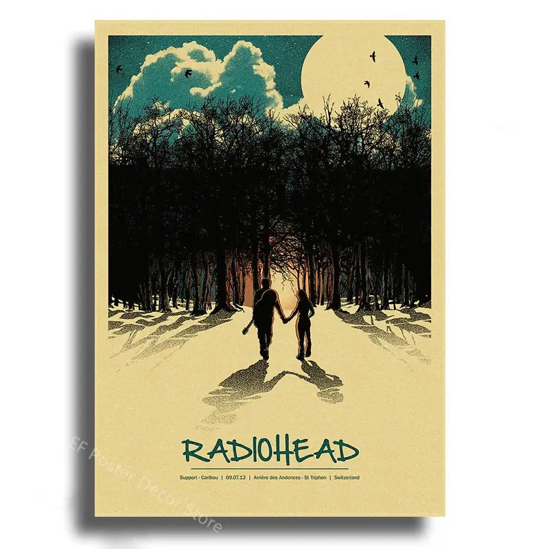 Rock Band Radiohead Music Art Poster Retro Prints Album Posters Vintage Home Room Bar Cafe Decor Aesthetic Picture Wall Painting June Wall Art