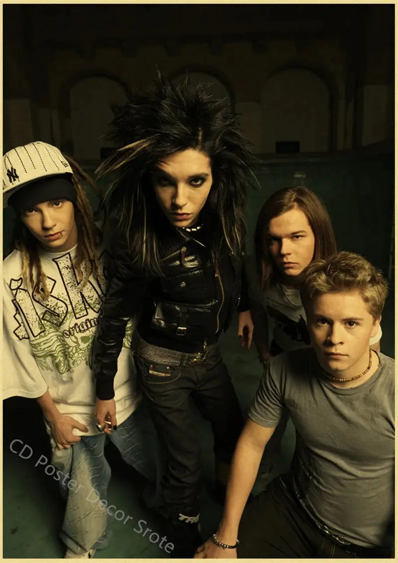 Tokio Hotel Poster German Rock Band Posters Retro Prints Nostalgic Art Wall Painting Vintage Room Home Decor Aesthetic Picture June Wall Art