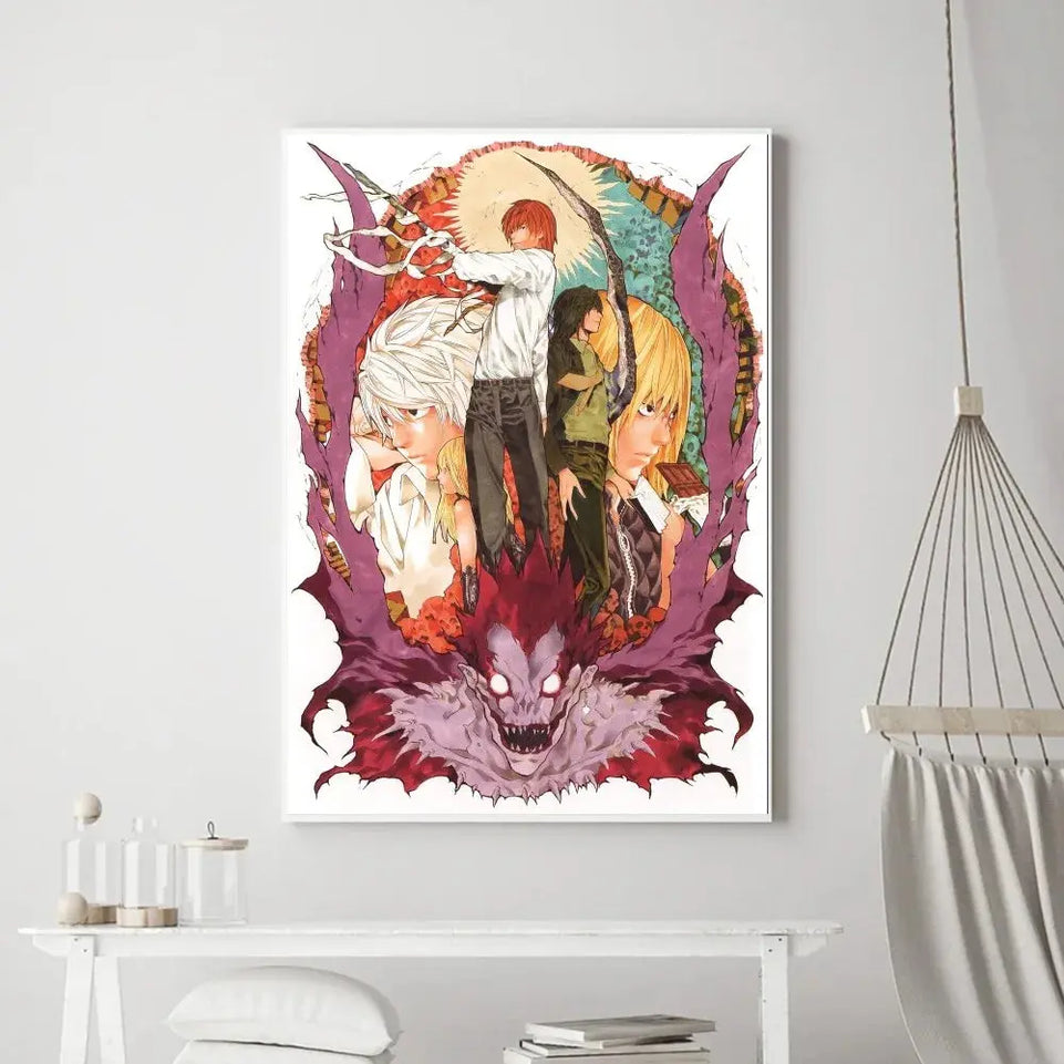 Hot Anime Death Note Poster Prints Poster Wall Painting Bedroom Living Room Wall Bar Restaurant Sticker Small June Wall Art