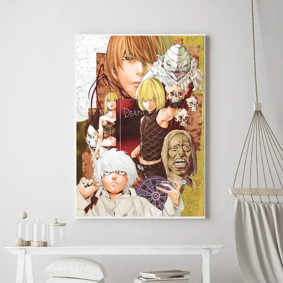 Hot Anime Death Note Poster Prints Poster Wall Painting Bedroom Living Room Wall Bar Restaurant Sticker Small June Wall Art