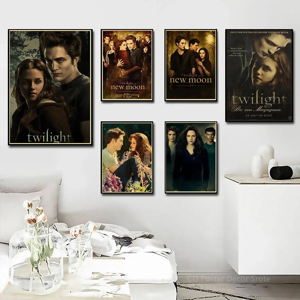 Movie Twilight Poster Edward Bella Retro Kraft Paper Prints Picture DIY Film Vintage Room Home Bar Cafe Art Wall Decor Painting June Wall Art