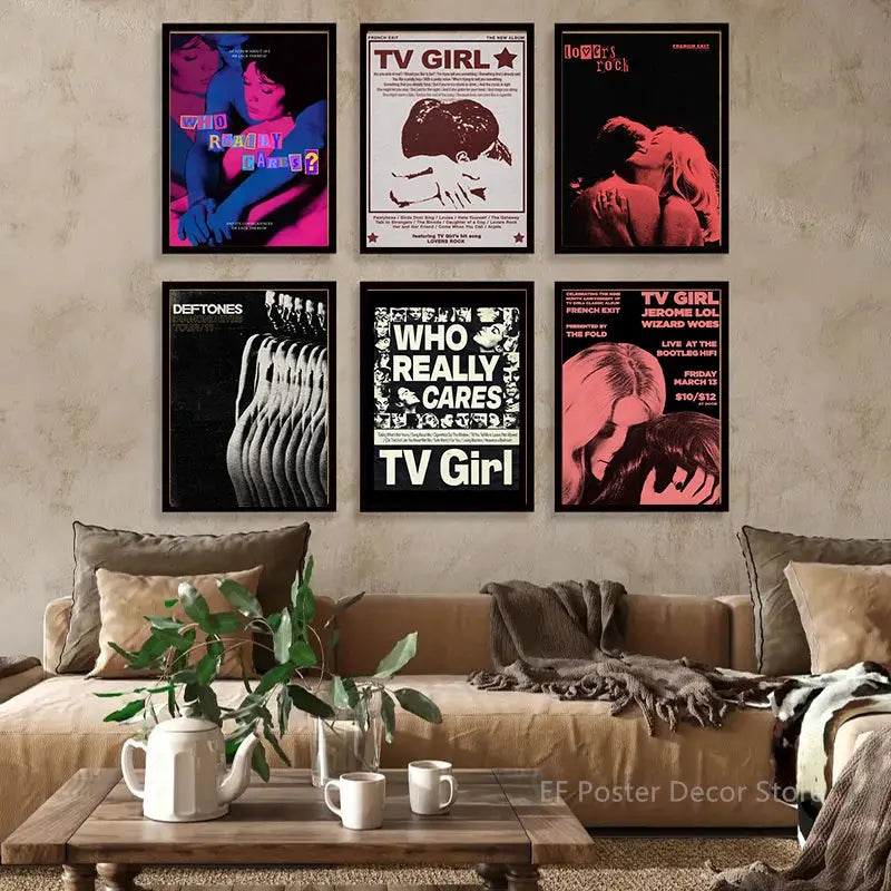 TV Girl Poster Aesthetic Prints Picture Lovers Rock Art Print Posters Room Home Decor Club Bar Cafe Decoration Art Wall Painting June Wall Art