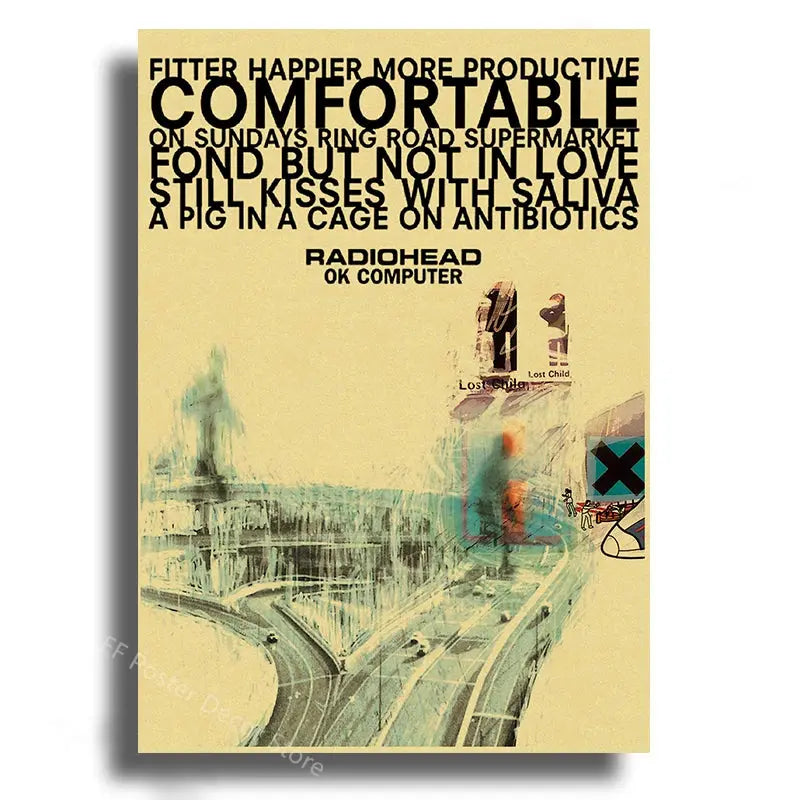 Rock Band Radiohead Music Art Poster Retro Prints Album Posters Vintage Home Room Bar Cafe Decor Aesthetic Picture Wall Painting June Wall Art