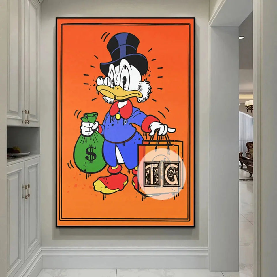 Scrooge Mcduck Motivational Poster Modern Luxury Wall Art Canvas Painting Print Pop Pictures for Living Room Home Decor Cuadros June Wall Art