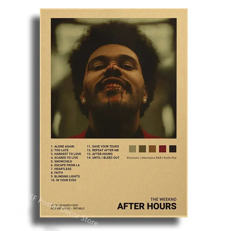 Singer Album Cover Poster Music Prints Custom Album Posters Hip Hop Vintage Room Home Decor Retro Kraft Paper Art Wall Painting June Wall Art