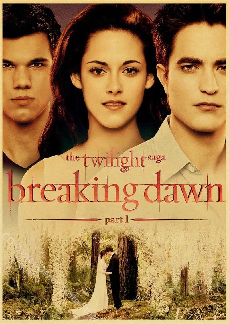 Movie Twilight Poster Edward Bella Retro Kraft Paper Prints Picture DIY Film Vintage Room Home Bar Cafe Art Wall Decor Painting June Wall Art